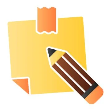 Sticky note flat icon. Paper sticker color icons in trendy flat style. Notepaper Illustrazione stock