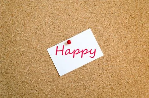 Sticky Note Happy Concept Stock Photos