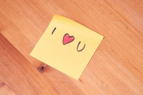 Sticky note with I love you Stock Photos