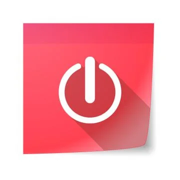 Sticky note icon with an on off button Stock Illustration