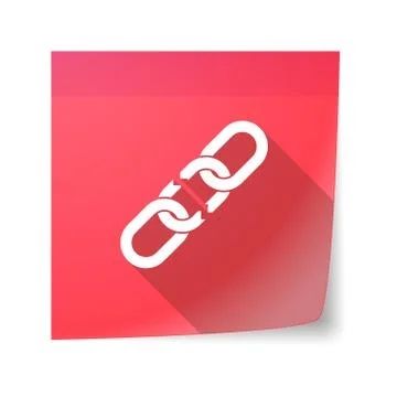 Sticky note icon with a chain Stock Illustration
