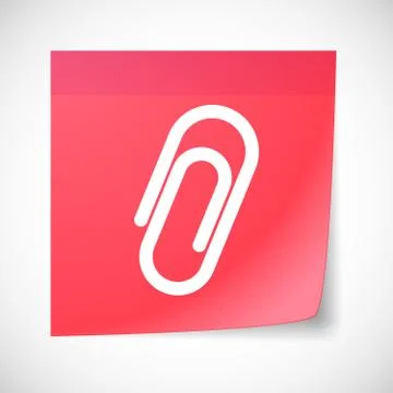 Sticky note icon with a clip Stock Illustration