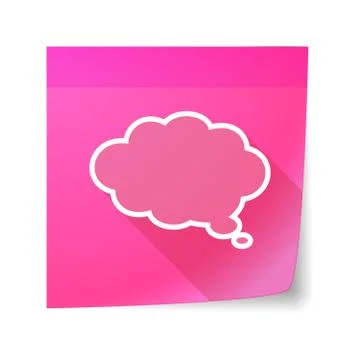Sticky note icon with a cloud comic balloon Illustrazione stock