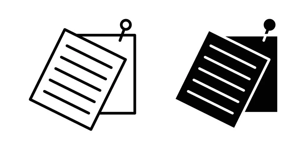 Sticky note icon for design projects and web UI Illustrazione stock