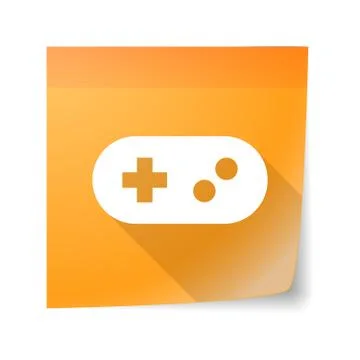 Sticky note icon with a game pad Stock Illustration