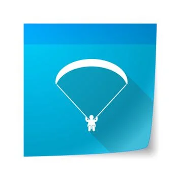 Sticky note icon with a paraglider Illustrazione stock