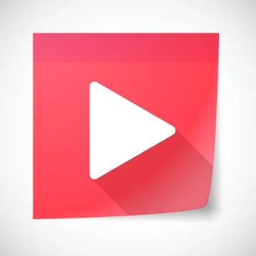 Sticky note icon with a play sign イラスト素材