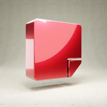 Sticky Note icon. Red glossy metallic Sticky Note symbol isolated on white co イラスト素材