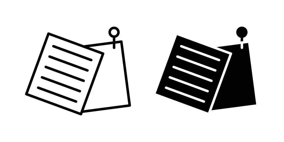 Sticky note icon vector symbol graphics Stock Illustration