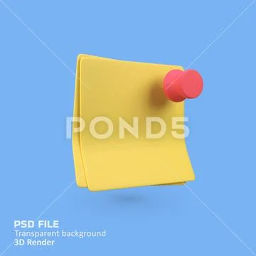 Sticky note isolated 3d render icon illustration PSD 템플릿