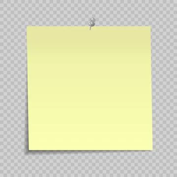 Sticky note isolated on transparent background. Office paper she for your des Stock Illustration