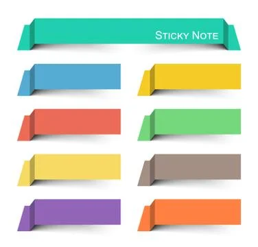 Sticky note . Multicolor and floating paper design . Vector . Illustrazione stock