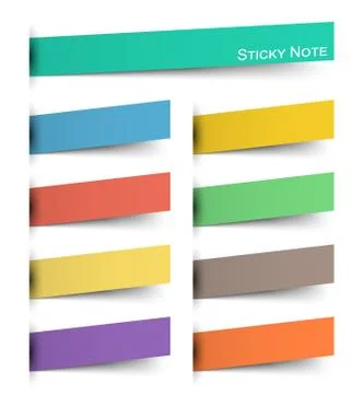 Sticky note . Multicolor and inserted floating paper design . Vector . Illustrazione stock