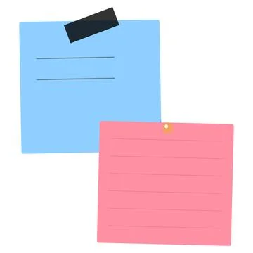 Sticky note pad paper vector illustration isolated on white background Stock Illustration