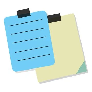 Sticky note pair vector illustration isolated on white background Stock Illustration