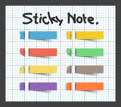 Sticky note on paper . Stock Illustration