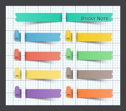 Sticky note on paper . Stock Illustration
