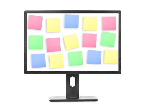 Sticky Note Papers on computer screen Sticky Note Papers on computer scree... 스톡 사진