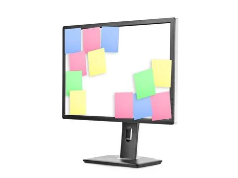 Sticky Note Papers on computer screen Sticky Note Papers on computer scree... Stock Photos