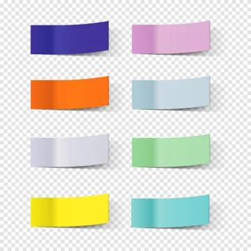 Sticky note papers, paper bookmarks vector set Stock Illustration