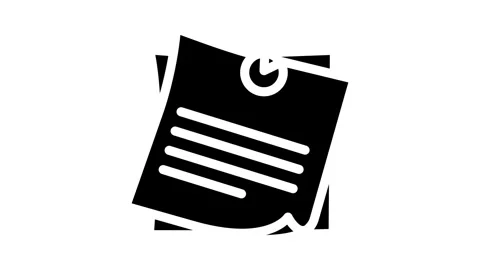Sticky note pin list glyph icon animation Stock Footage 326742287