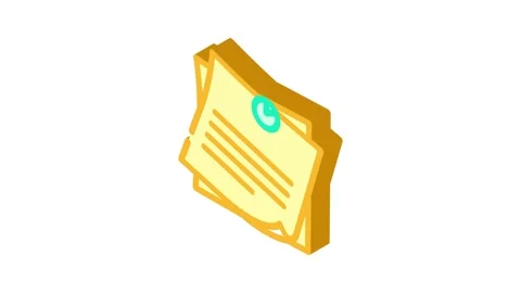 Sticky note pin list isometric icon animation Stock Footage 327288862