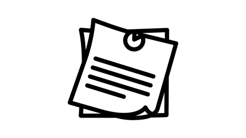 Sticky note pin list line icon animation Stock Footage 326759158