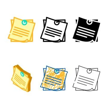 Sticky note pin list looks color icon vector Stock Illustration