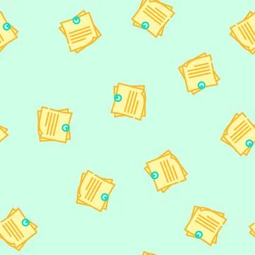 Sticky note pin list vector seamless pattern Stock Illustration