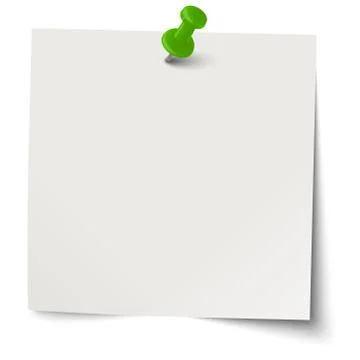 Sticky note with pin needle Illustrazione stock