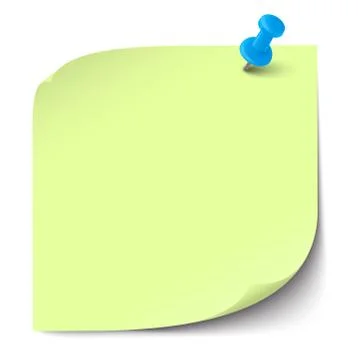 Sticky note with pin needle Stock Illustration