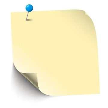 Sticky note with pin needle Stock Illustration