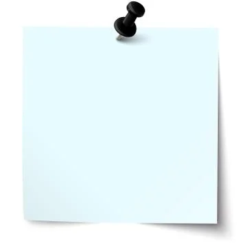 Sticky note with pin needle Stock Illustration