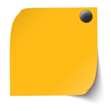 Sticky note with pin needle Stock Illustration