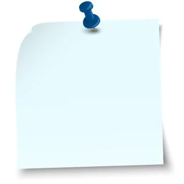 Sticky note with pin needle Stock Illustration