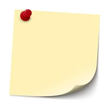 Sticky note with pin needle Stock Illustration