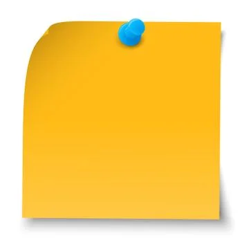 Sticky note with pin needle Stock Illustration