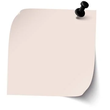 Sticky note with pin needle Stock Illustration