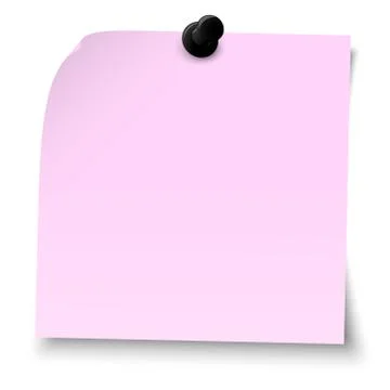 Sticky note with pin needle Stock Illustration