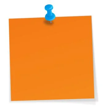 Sticky note with pin needle Stock Illustration