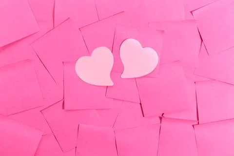 Sticky note post it in pink color as background 스톡 사진