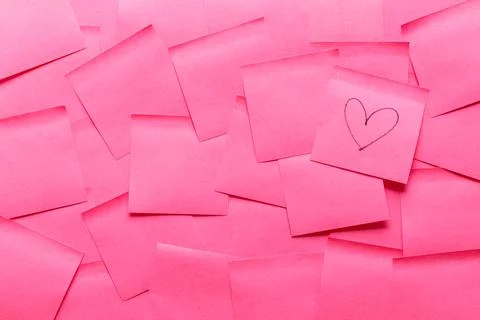 Sticky note post it in pink color as background Foto stock