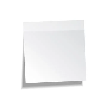 Sticky note with shadow isolated on transparent background. White paper. Message Stock Illustration