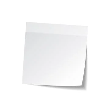 Sticky note with shadow isolated on transparent background. White paper. Message Stock Illustration