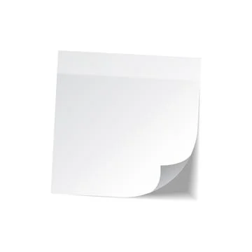 Sticky note with shadow isolated on transparent background. White paper. Message Stock Illustration