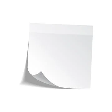 Sticky note with shadow isolated on transparent background. White paper. Message Stock Illustration