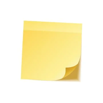 Sticky note with shadow isolated on transparent background. Yellow paper Stock Illustration