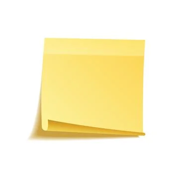 Sticky note with shadow isolated on transparent background. Yellow paper 스톡 일러스트