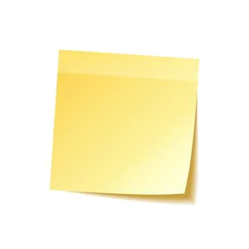 Sticky note with shadow isolated on transparent background. Yellow paper 스톡 일러스트