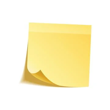 Sticky note with shadow isolated on transparent background. Yellow paper Stock Illustration
